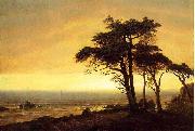 Albert Bierstadt The Sunset at Monterey Bay, the California Coast painting